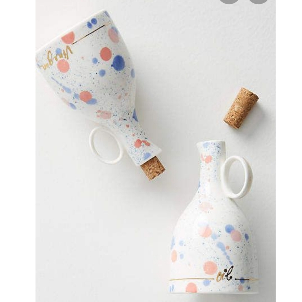 NIB Anthropologie Mela Oil & Vinegar Cruet Set